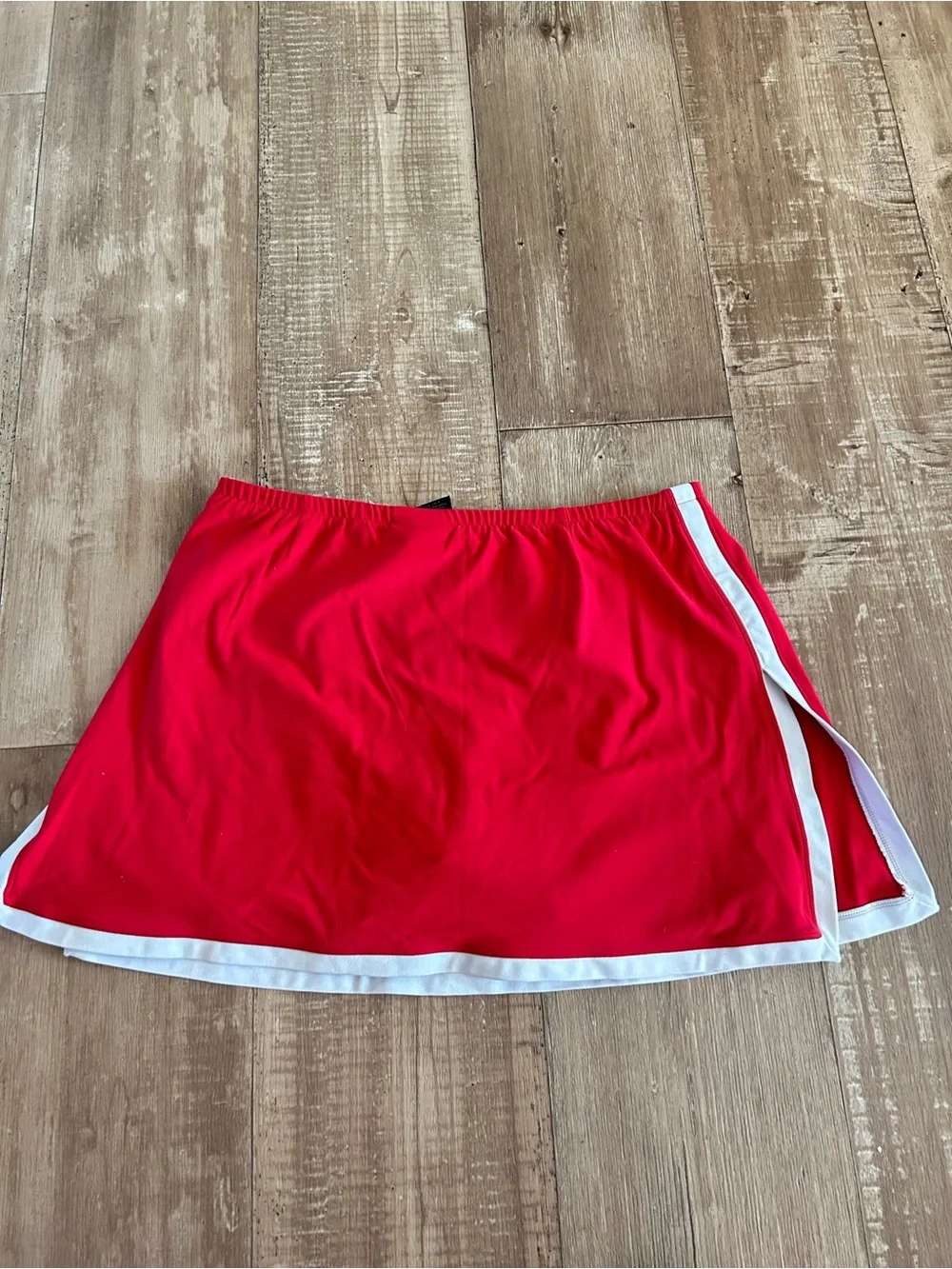 Vintage Nike Red Athletic Tennis Skirt with White Trim - Womens Large